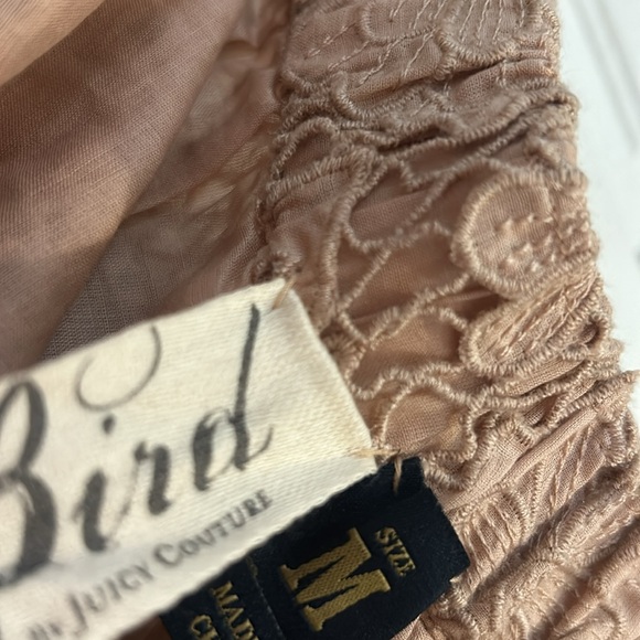 Bird by Juicy Couture Tan Strapless Lace Dress-M - Picture 5 of 9